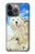 W3794 Arctic Polar Bear and Seal Paint Hülle Schutzhülle Taschen und Leder Flip für iPhone 14 Pro