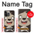 W3855 Sloth Face Cartoon Hülle Schutzhülle Taschen und Leder Flip für iPhone 14 Pro