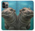 W3871 Cute Baby Hippo Hippopotamus Hülle Schutzhülle Taschen und Leder Flip für iPhone 14 Pro