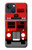 W2058 England British Double Decker Bus Hülle Schutzhülle Taschen und Leder Flip für iPhone 14 Plus