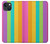 W3678 Colorful Rainbow Vertical Hülle Schutzhülle Taschen und Leder Flip für iPhone 14 Plus