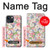 W3688 Floral Flower Art Pattern Hülle Schutzhülle Taschen und Leder Flip für iPhone 14 Plus