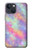 W3706 Pastel Rainbow Galaxy Pink Sky Hülle Schutzhülle Taschen und Leder Flip für iPhone 14 Plus