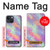 W3706 Pastel Rainbow Galaxy Pink Sky Hülle Schutzhülle Taschen und Leder Flip für iPhone 14 Plus