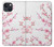 W3707 Pink Cherry Blossom Spring Flower Hülle Schutzhülle Taschen und Leder Flip für iPhone 14 Plus