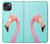 W3708 Pink Flamingo Hülle Schutzhülle Taschen und Leder Flip für iPhone 14 Plus