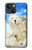 W3794 Arctic Polar Bear and Seal Paint Hülle Schutzhülle Taschen und Leder Flip für iPhone 14 Plus