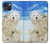 W3794 Arctic Polar Bear and Seal Paint Hülle Schutzhülle Taschen und Leder Flip für iPhone 14 Plus