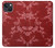 W3817 Red Floral Cherry blossom Pattern Hülle Schutzhülle Taschen und Leder Flip für iPhone 14 Plus