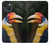 W3876 Colorful Hornbill Hülle Schutzhülle Taschen und Leder Flip für iPhone 14 Plus