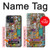 W3879 Retro Music Doodle Hülle Schutzhülle Taschen und Leder Flip für iPhone 14 Plus