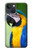 W3888 Macaw Face Bird Hülle Schutzhülle Taschen und Leder Flip für iPhone 14 Plus