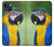 W3888 Macaw Face Bird Hülle Schutzhülle Taschen und Leder Flip für iPhone 14 Plus