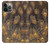 W3691 Gold Peacock Feather Hülle Schutzhülle Taschen und Leder Flip für iPhone 14 Pro Max