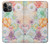 W3705 Pastel Floral Flower Hülle Schutzhülle Taschen und Leder Flip für iPhone 14 Pro Max
