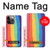 W3799 Cute Vertical Watercolor Rainbow Hülle Schutzhülle Taschen und Leder Flip für iPhone 14 Pro Max