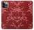 W3817 Red Floral Cherry blossom Pattern Hülle Schutzhülle Taschen und Leder Flip für iPhone 14 Pro Max