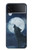W3693 Grim White Wolf Full Moon Hülle Schutzhülle Taschen Flip für Samsung Galaxy Z Flip 4