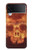 W3881 Fire Skull Hülle Schutzhülle Taschen Flip für Samsung Galaxy Z Flip 4