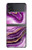 W3896 Purple Marble Gold Streaks Hülle Schutzhülle Taschen Flip für Samsung Galaxy Z Flip 4