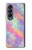 W3706 Pastel Rainbow Galaxy Pink Sky Hülle Schutzhülle Taschen Flip für Samsung Galaxy Z Fold 4