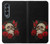 W3753 Dark Gothic Goth Skull Roses Hülle Schutzhülle Taschen Flip für Samsung Galaxy Z Fold 4