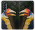 W3876 Colorful Hornbill Hülle Schutzhülle Taschen Flip für Samsung Galaxy Z Fold 4