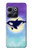 W3807 Killer Whale Orca Moon Pastel Fantasy Hülle Schutzhülle Taschen und Leder Flip für OnePlus 10T