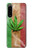 W2109 Smoke Reggae Rasta Flag Hülle Schutzhülle Taschen und Leder Flip für Sony Xperia 5 IV