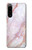 W3482 Soft Pink Marble Graphic Print Hülle Schutzhülle Taschen und Leder Flip für Sony Xperia 5 IV