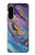 W3676 Colorful Abstract Marble Stone Hülle Schutzhülle Taschen und Leder Flip für Sony Xperia 5 IV