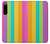 W3678 Colorful Rainbow Vertical Hülle Schutzhülle Taschen und Leder Flip für Sony Xperia 5 IV