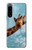 W3680 Cute Smile Giraffe Hülle Schutzhülle Taschen und Leder Flip für Sony Xperia 5 IV