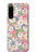 W3688 Floral Flower Art Pattern Hülle Schutzhülle Taschen und Leder Flip für Sony Xperia 5 IV