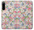 W3688 Floral Flower Art Pattern Hülle Schutzhülle Taschen und Leder Flip für Sony Xperia 5 IV