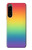 W3698 LGBT Gradient Pride Flag Hülle Schutzhülle Taschen und Leder Flip für Sony Xperia 5 IV
