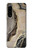 W3700 Marble Gold Graphic Printed Hülle Schutzhülle Taschen und Leder Flip für Sony Xperia 5 IV