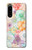 W3705 Pastel Floral Flower Hülle Schutzhülle Taschen und Leder Flip für Sony Xperia 5 IV