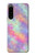 W3706 Pastel Rainbow Galaxy Pink Sky Hülle Schutzhülle Taschen und Leder Flip für Sony Xperia 5 IV