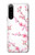 W3707 Pink Cherry Blossom Spring Flower Hülle Schutzhülle Taschen und Leder Flip für Sony Xperia 5 IV