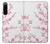 W3707 Pink Cherry Blossom Spring Flower Hülle Schutzhülle Taschen und Leder Flip für Sony Xperia 5 IV