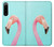 W3708 Pink Flamingo Hülle Schutzhülle Taschen und Leder Flip für Sony Xperia 5 IV