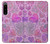 W3710 Pink Love Heart Hülle Schutzhülle Taschen und Leder Flip für Sony Xperia 5 IV