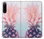 W3711 Pink Pineapple Hülle Schutzhülle Taschen und Leder Flip für Sony Xperia 5 IV