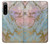 W3717 Rose Gold Blue Pastel Marble Graphic Printed Hülle Schutzhülle Taschen und Leder Flip für Sony Xperia 5 IV