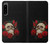 W3753 Dark Gothic Goth Skull Roses Hülle Schutzhülle Taschen und Leder Flip für Sony Xperia 5 IV