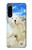 W3794 Arctic Polar Bear and Seal Paint Hülle Schutzhülle Taschen und Leder Flip für Sony Xperia 5 IV