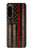 W3804 Fire Fighter Metal Red Line Flag Graphic Hülle Schutzhülle Taschen und Leder Flip für Sony Xperia 5 IV