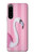 W3805 Flamingo Pink Pastel Hülle Schutzhülle Taschen und Leder Flip für Sony Xperia 5 IV