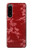 W3817 Red Floral Cherry blossom Pattern Hülle Schutzhülle Taschen und Leder Flip für Sony Xperia 5 IV